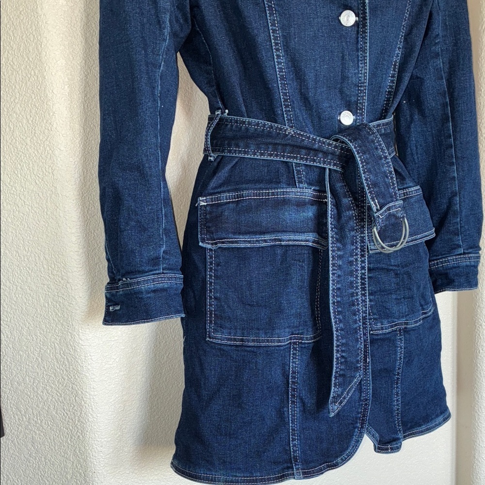 Pilcro jean jacket, Women's, XSP, blue, EUC, pockets, lined, belt, Denim. - Picture 8 of 17